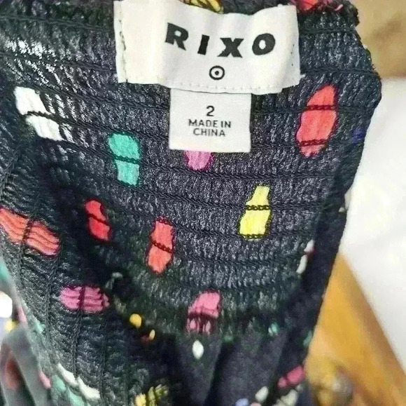 Rixo black with polka dot long sleeve dress size 2 - Picture 3 of 4